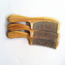 Handmade 100% Natural Green Sandalwood Hair Combs - Anti-Static Sandalwood Scent Natural Hair Detangler Wooden Comb  3-5 fine teeth pack of 3