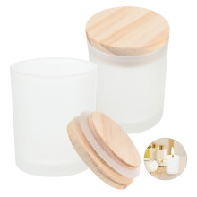 2Stk Duftkerzen Glasbehälter Holz Und , DIY Kerzenglas