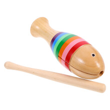 1Set Holzschlagzeug Fischform Pädagogisches Musik Spielzeug
