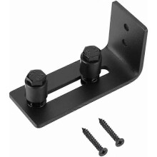 Barn Door Floor Guide, Adjustable Carbon Steel Roller Bottom Floor Roller Guide for Sliding Wood Door Wall/Door Black