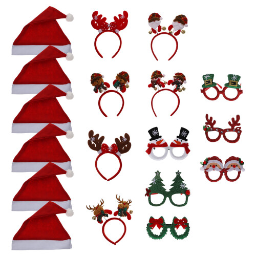 1Set Weihnachts Accessoires Mit Brillen, Haarband Und