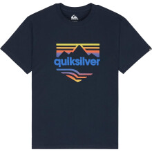 (S, Dark Navy) Quiksilver Mens EV Horizon Fade Graphic Short Sleeve T-Shirt