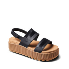 (7 UK, Black/Tan) Reef Womens Water Vista Higher Platform Adjustable Thongs Flip Flops Sandals