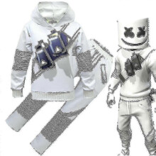 (One Size (Kids), I) Kids Boys Girls Marshmello Dj Led Mask Hoodie Cosplay Costume Party