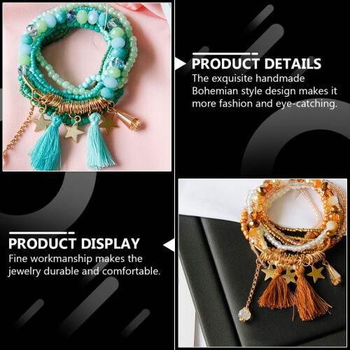 3Sets Kreative Bohemian Perlenarmbänder Modischer Handschmuck 2