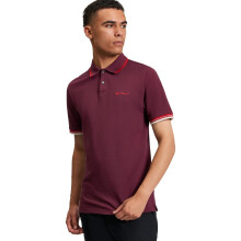 (L, Dark Wine) Ben Sherman Mens Signature Pique Short Sleeve Polo Shirt