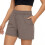 Women's  drawstring pocket athletic shorts, comfortable-Brown M 6