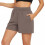 Women's  drawstring pocket athletic shorts, comfortable-Blue L 7