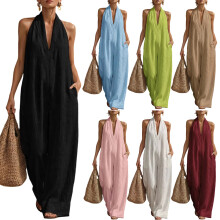Stijlvolle mouwloze jumpsuit voor werk Casual outfit-Groen XXXL