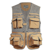 (XXL, Khaki) Outdoor Fishing Vests Quick Dry Breathable Multi Pocket Mesh Jackets Photography Hiking Vest Army Green Black Fish Vest