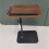 Living And Home 57-85cm Height Adjustable Side Table in Walnut, 360° Rotatable Tilt E1 MDF Top End Table with Black Iron Frame 5