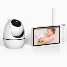 Baby video monitor without wire, 5.0 pouces IPS batteries with babysitter PTZ Bidirectional camera VOX batteries 5000mAh