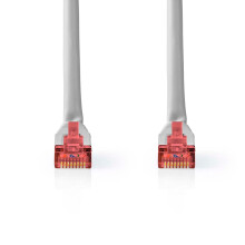 Cable de red CAT6 | RJ45 macho | RJ45 macho | SF/UTP | 30,0 metros | Redondo | PVC | Gris | Etiqueta