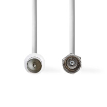 Satelliten- & Antennenkabel | F Stecker | IEC (Koax) Stecker | Vernickelt | 75 Ohm | Doppelt geschirmt | 1,50 m | Rund | PVC | Weiß | Etikett