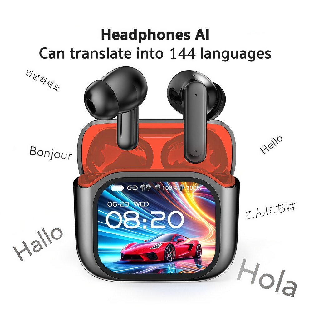 By-16 Anc Active Noise Cancelling Wireless Earbuds With Touch Screen Ai Translation Low Latency Gaming Tws Headphones 5078196147507