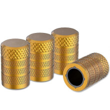 Knurled Tire Valve Stem Caps Aluminum with Plastic Liner Corrosion Resistant Tyre Wheel Nipple Caps for Cars and Motorcycles~00531