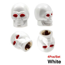 4Pcs/Set Universal Car Skull Style Antirust Copper Core Motorcycle Bike Car Wheel Tyre Tires Valve Stem Caps~00330