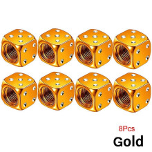Aluminum Dice Tire Valve Caps Dustproof Car Truck Motocycle Bike Dice Wheel Stem Tyre Tire Wheel Stem Air Valve Dust Cap Cover~00380