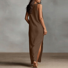 Casual V Neck Summer Dresses Casual Beach Dress for-Black XXL