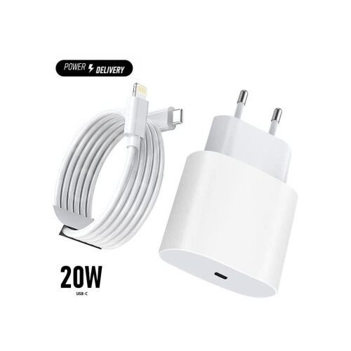 Încărcător rapid - Apple - iPhone 13 - 20W - USB C - cablu Lightning de 2 m