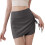 Jupe-short extensible taille haute en Nylon à séchage-Gris L 6