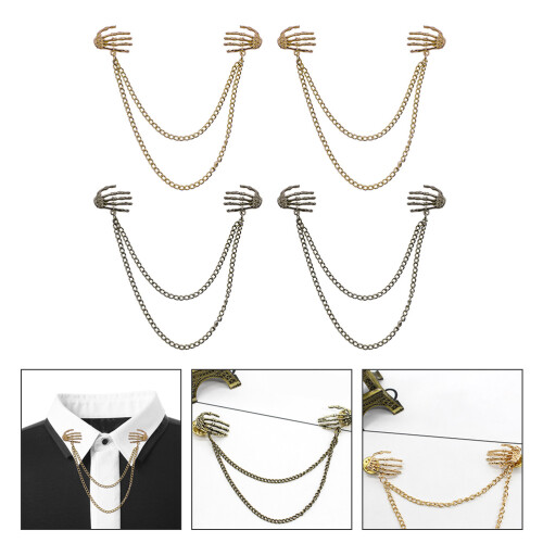 4St Modieuze Skeleton Palm Corsage Zinklegering Broche 2