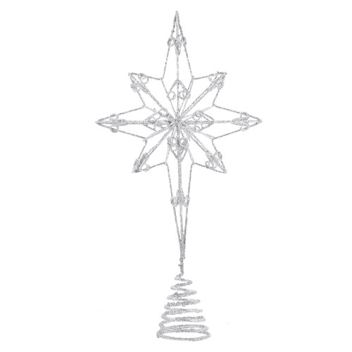 1Stk Silberner Tannenbaumspitzen Stern Aus Langlebigem