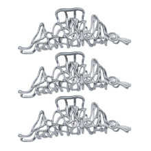 3Stk Metall Haarspange Haarklammer Shark Clip Silber Glänzend