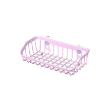 (Blue) Bathroom Shelf 26*10*6cm Adhesive Storage Rack Hooks Kitchen Home Decoration Corner Shower Shelf Rack Storage Rack Accessories