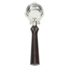 Colador de café de acero inoxidable sin fondo, portafiltro, compatible con máquinas Breville 870 y 880, mango ergonómico de madera resistente a la