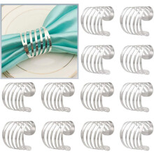 Suporturi elegante pentru inele de șervețel metalice, decor de aniversare a nunții, design spiralat pentru decorul mesei de cină, inele de