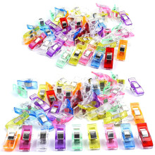Conjunto de 100 prendedores de costura coloridos sortidos, prendedores multiuso de policarbonato para quilting, viés e artesanato, com prática lata