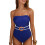 Quick Drying Design Knitted Swimsuit Nylon Texture-Blue S 1
