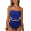 Quick Drying Design Knitted Swimsuit Nylon Texture-Blue XL 1