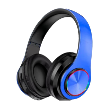 Draadloze Bluetooth-koptelefoon met kleurrijke ledverlichting, ingebouwde microfoon, lichtgewicht, opvouwbaar, bedrade HiFi-stereokopte