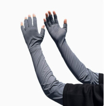 Sunscreen gloves, ice silk, driving and cycling, UV protection, exposed fingers, ice sleeves, men's long arm protection sleeves