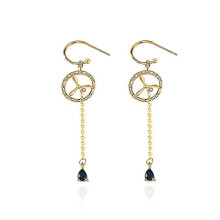 (Black) Long Tassel Earrings Female Creative Design S925 Sterling Silver Earri