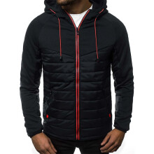 (S, Sky Blue) Winter New Men Solid Color Parkas Quality Mens Stand Collar Warm Thi