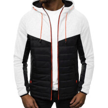 (M, Beige) Winter New Men Solid Color Parkas Quality Mens Stand Collar Warm Thi