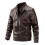(M, Sky Blue) Winter Men's Leather Jacket Stand Collar Thickened Warm Motorcycle Pu 1