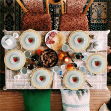 32 Pack Bamboo Paper Plate Holders, 10 Inches Reusable for Dinner Plates Hand Woven Wicker Paper Plate Baskets
