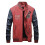 (L, Red) Autumn Winter Men's Leather Baseball Uniform 1