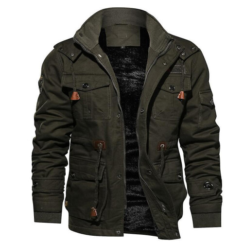 (M, Beige) Men's Winter Jacket Jacket Thickened Heating Puppet Coat 1