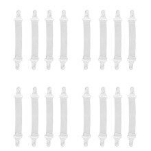16 Pcs Home White Elastic Mattress Bed Sheet Grippers Clips
