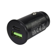 Chargeur de voiture double port à charge ultra rapide, tête de charge 1 vers 2, chargeur USB de voiture mini invisible