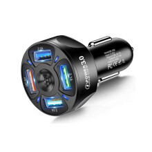 Chargeur de voiture 2USB+2PD QC3.0, prise allume-cigare, charge ultra rapide de 1 à 4 ports USB.