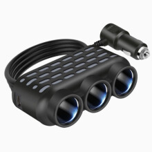 Chargeur allume-cigare pour voiture avec lumières colorées (1 à 3 prises) ; interface de charge rapide QC3.0 + USB + PD ; 12 V/24 V