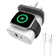 Compatible avec la charge sans fil Apple Watch, la charge magnétique iWatch (port USB-A, port USB-C) et la charge rapide DP pour iPhone