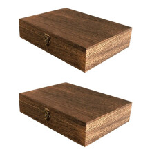 2X Treasure Chest Jewelry Box Jewelry Case Storage Organizer Lockable Wooden Dust-Proof Exquisite Storage Box with Lock