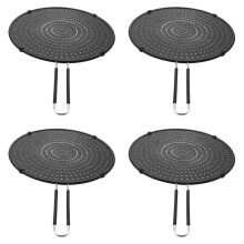 4pcs 32cm Silicone Splatter Screen Guard Nonstick Oil Grease Pan Lid for Frying Pan Skillet Cooking Silicone